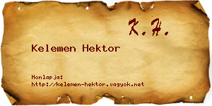 Kelemen Hektor névjegykártya